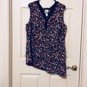 Fun sleeveless asymmetrical blouse
